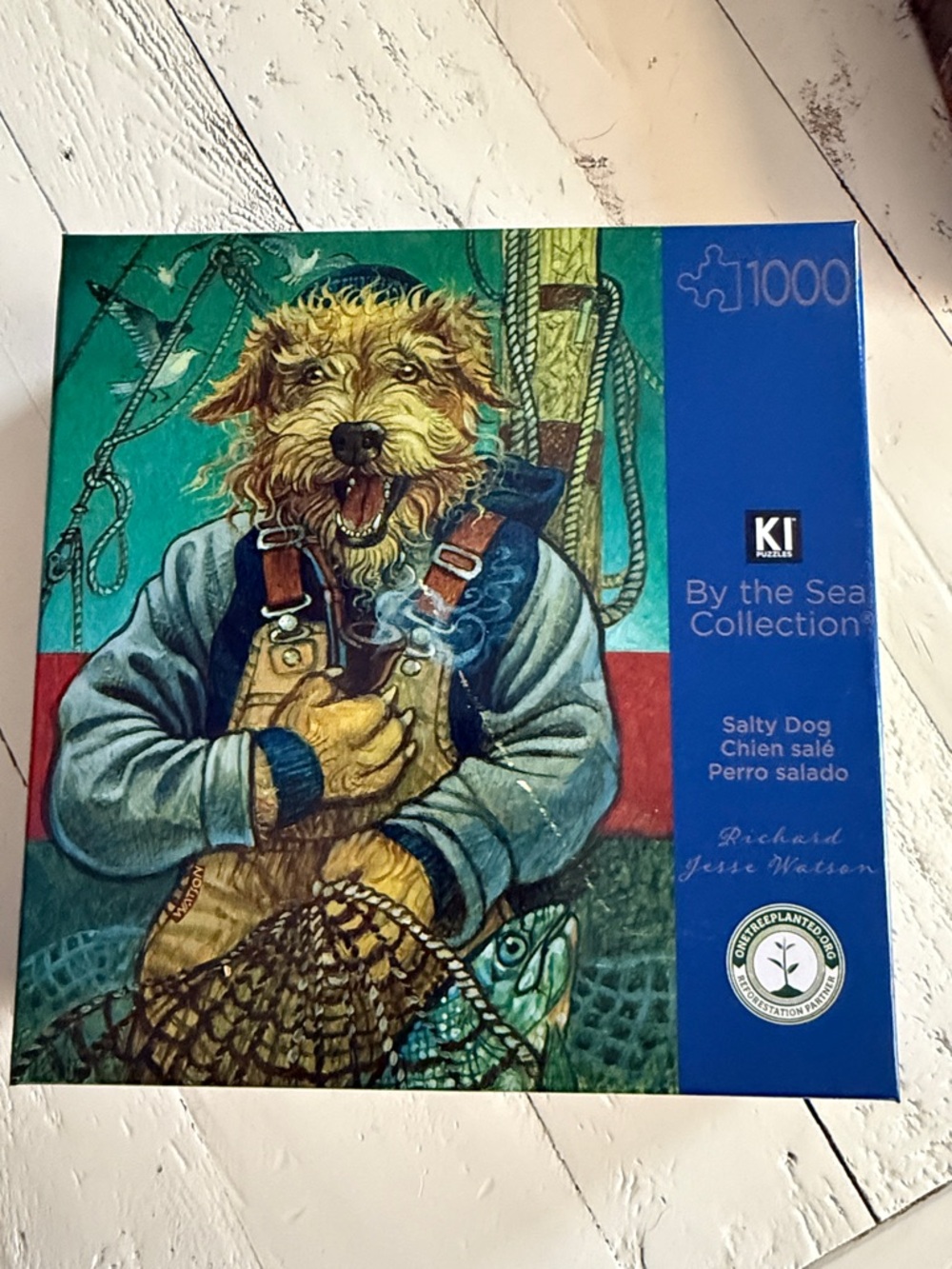 KI By the Sea Collection "Salty Dog" Dog Puzzle - Blue New